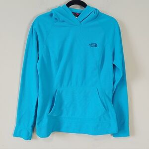 The North Face Women Hiking Camp Thermal Cozy Fleece Hooded Pullover Medium Blue